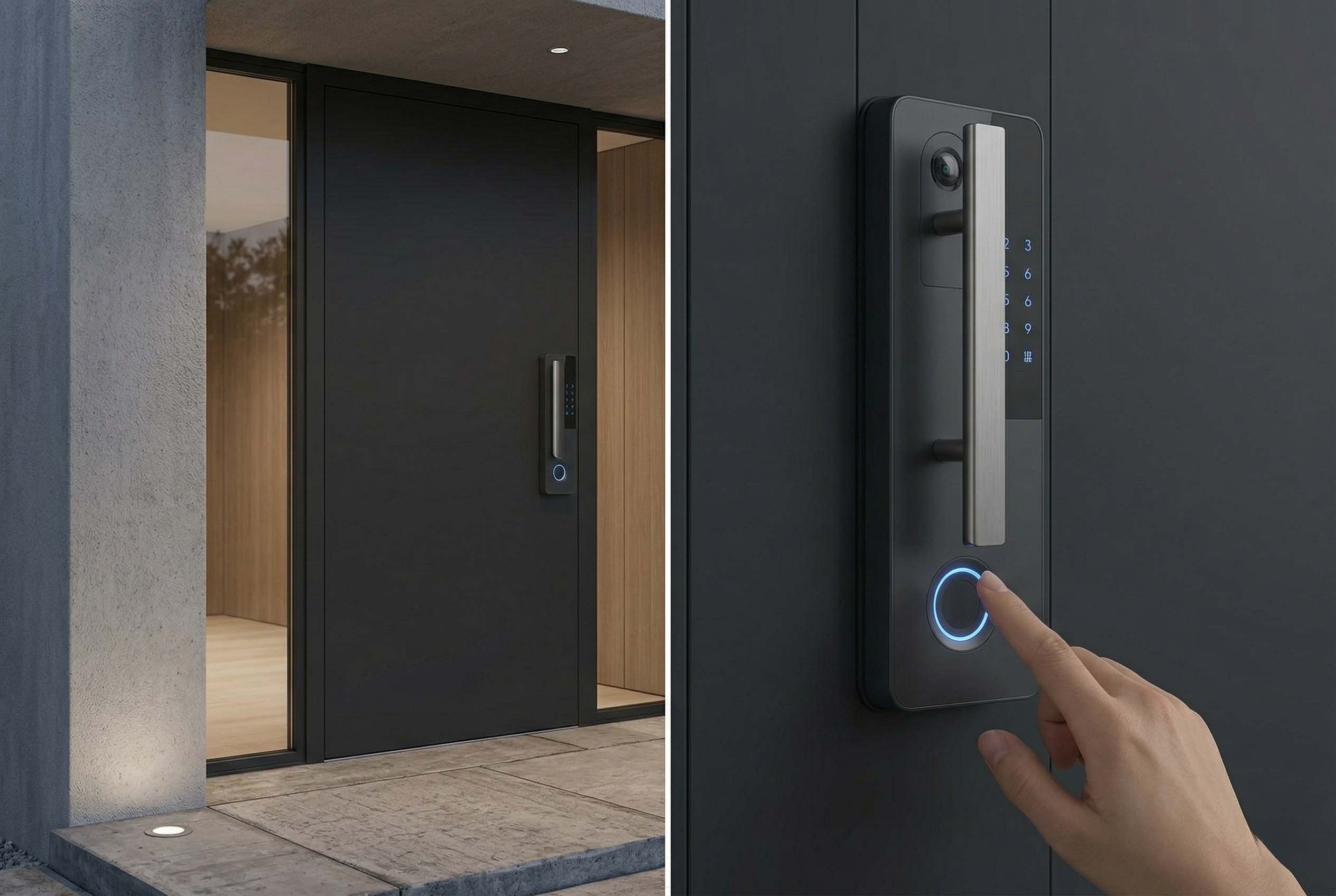 Keyless smart access control at an entrance door