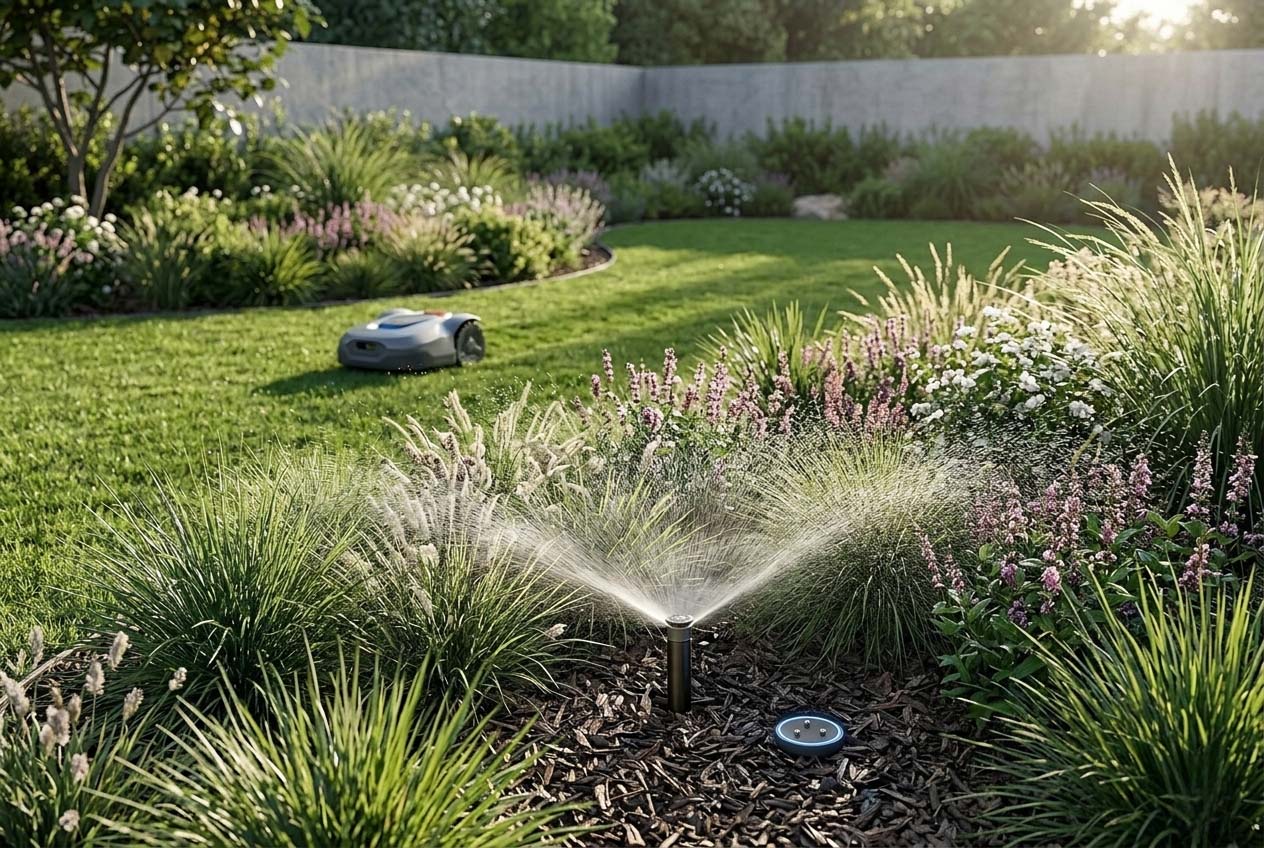 Outdoor and garden automation around a modern property