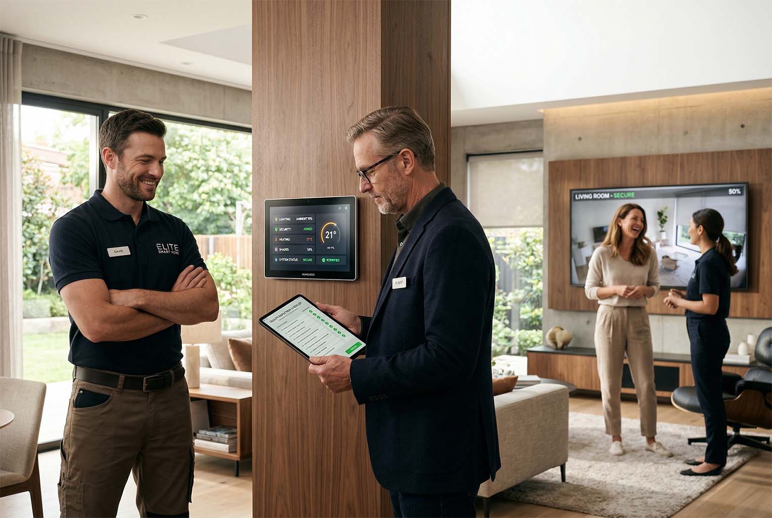 Smart home scenes and routines shown through lighting control